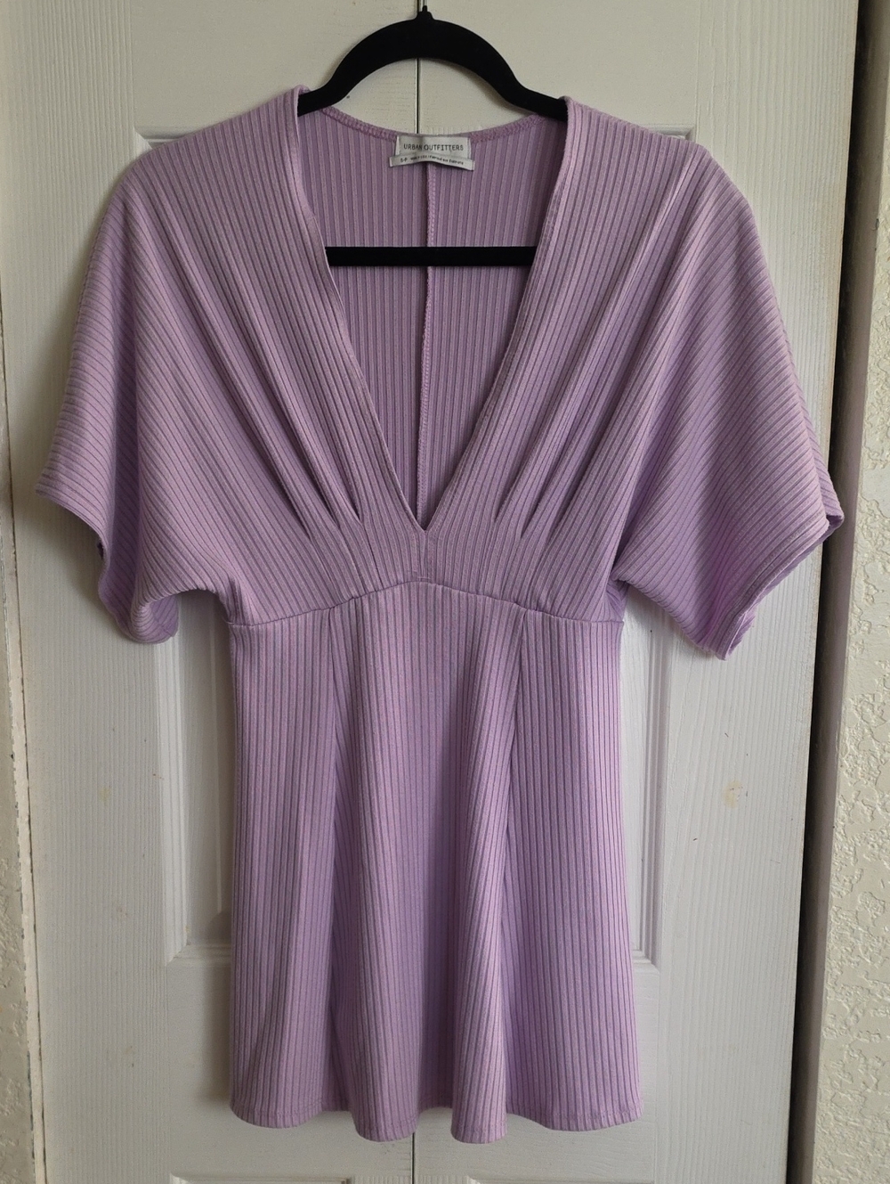 Urban Outfitters Claudia Ribbed V-Neck Mini Dress